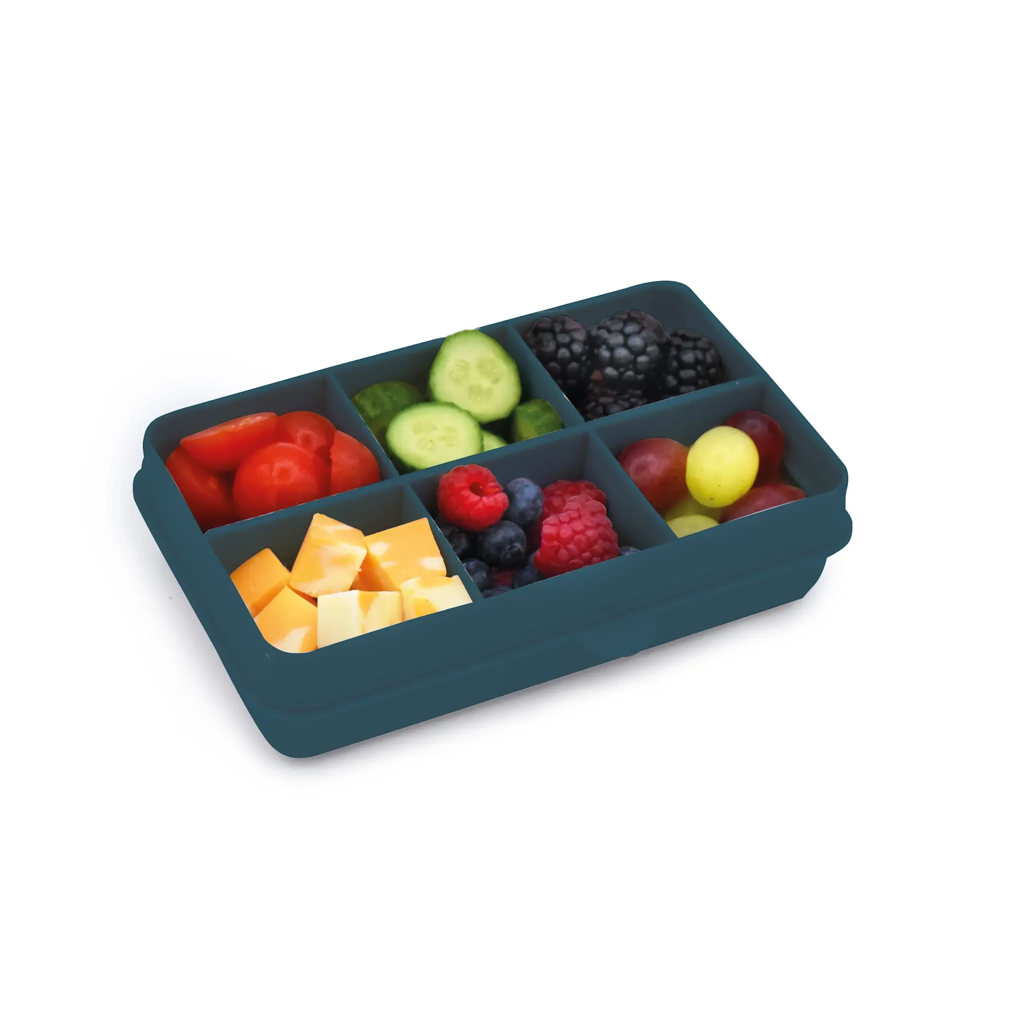 Blue 6 Compartment Snackle Box