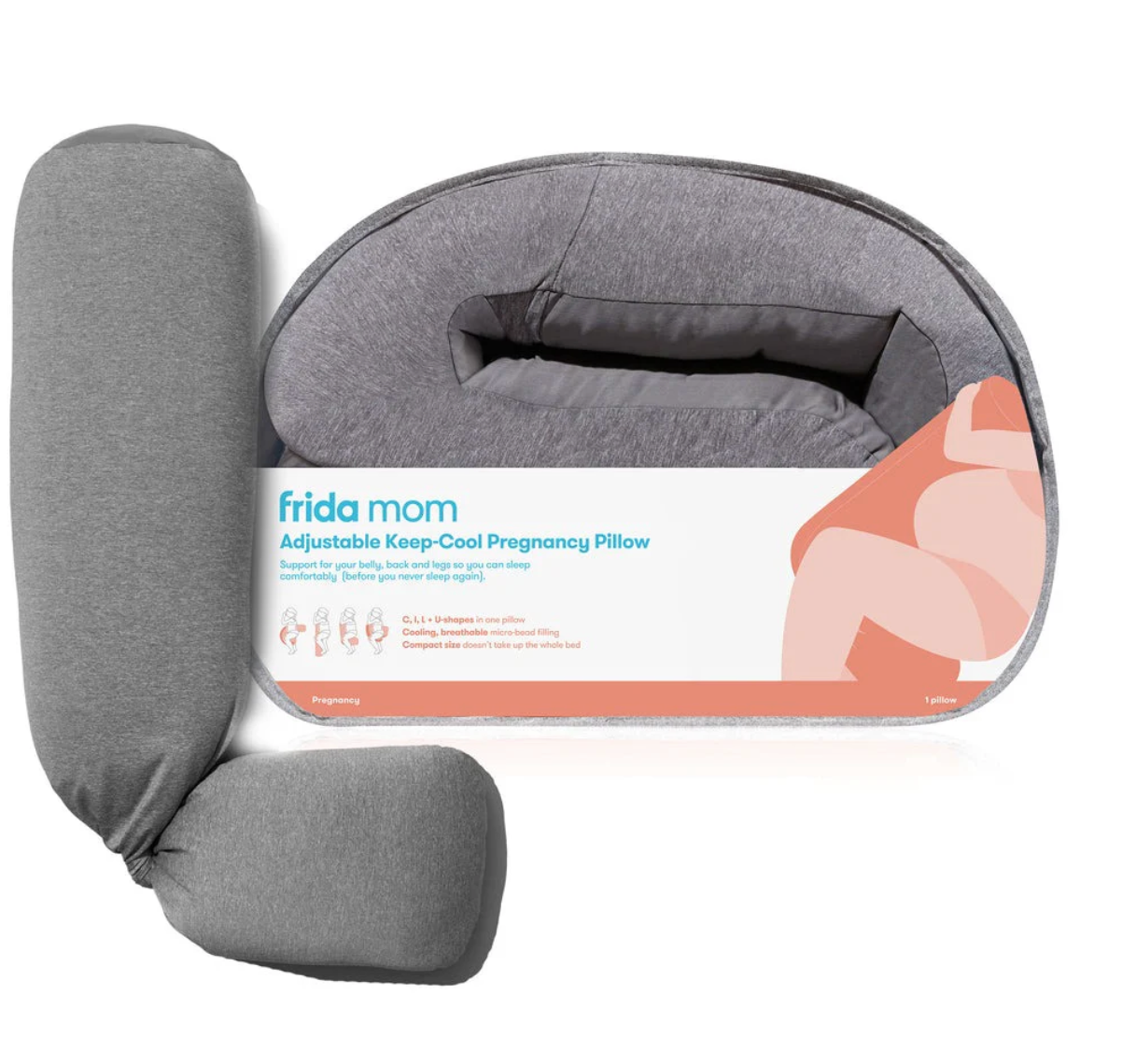 FridaMom Adjustable Keep-Cool Pregnancy Pillow