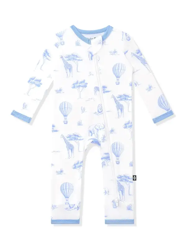 Kyte Zipper Romper - Toile Safari