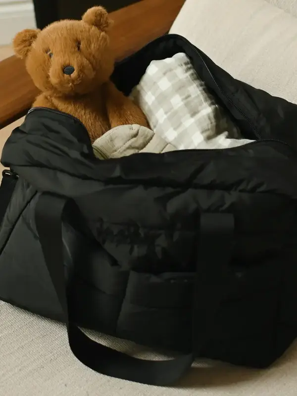 Minika Puffy Diaper Bag - Black