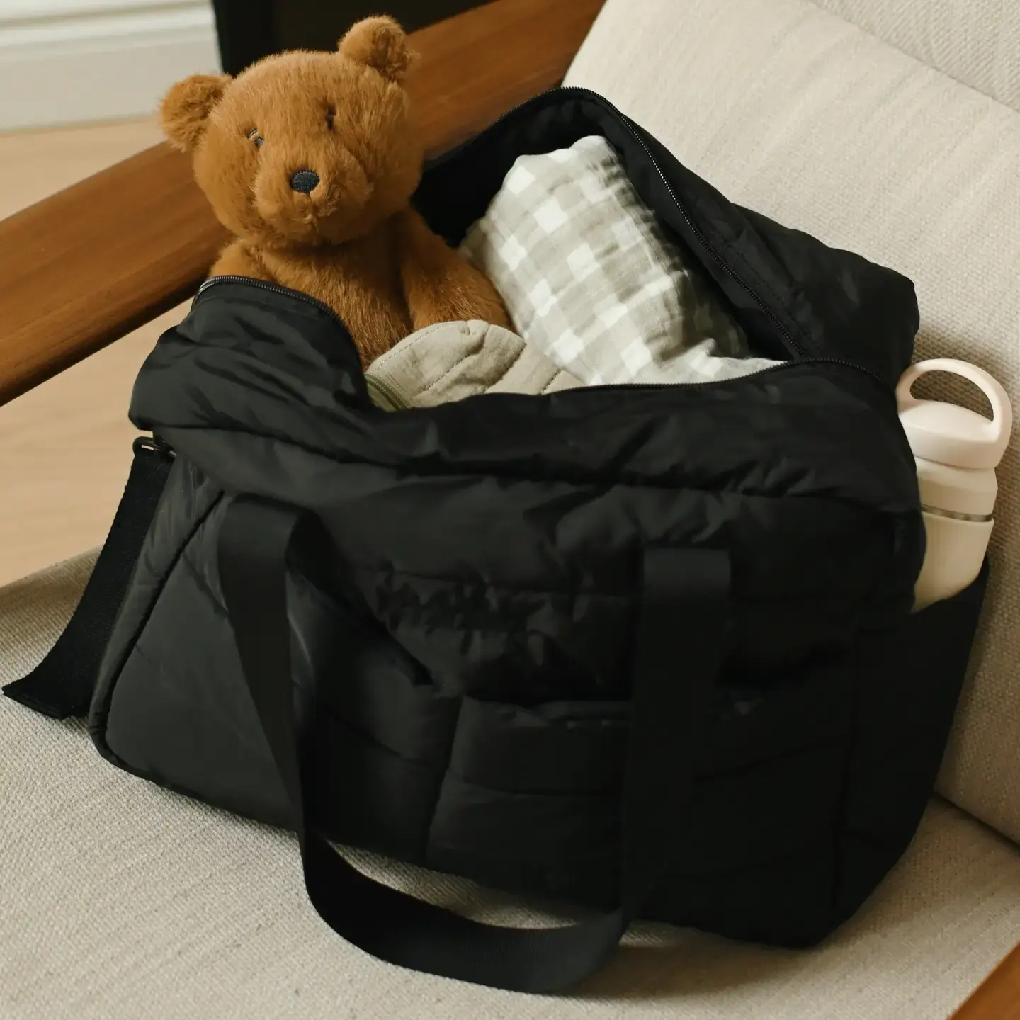 Puffy Diaper Bag - Black