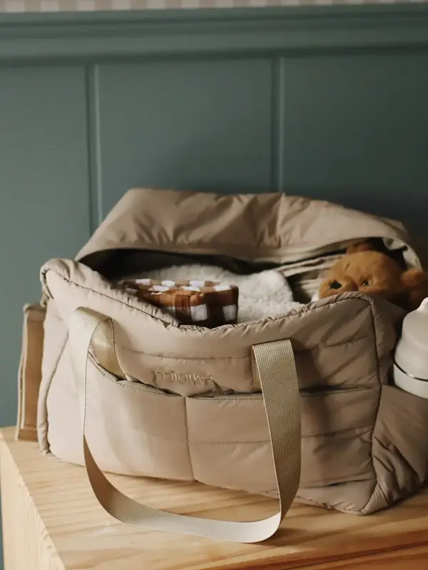 Minika Puffy Diaper Bag - Latte
