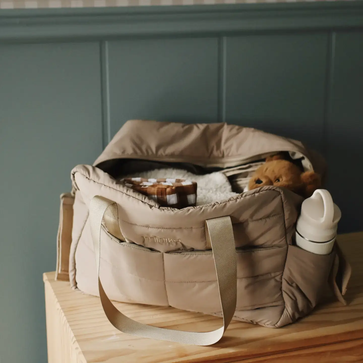 Puffy Diaper Bag - Latte