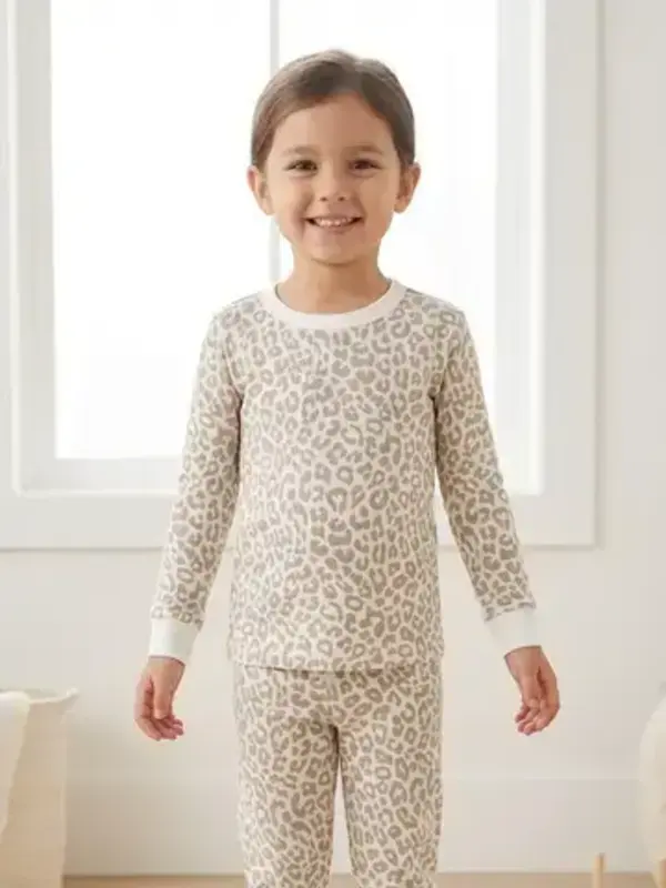 Itsy Bitsy Bamboo Pajamas - Apricot Leopard