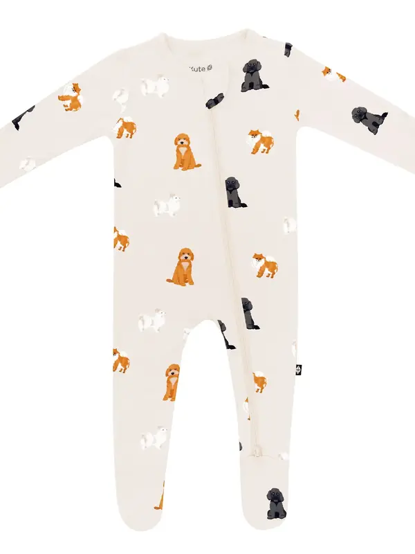 Kyte Zipper Footie - Fluffy Dog 6-12M