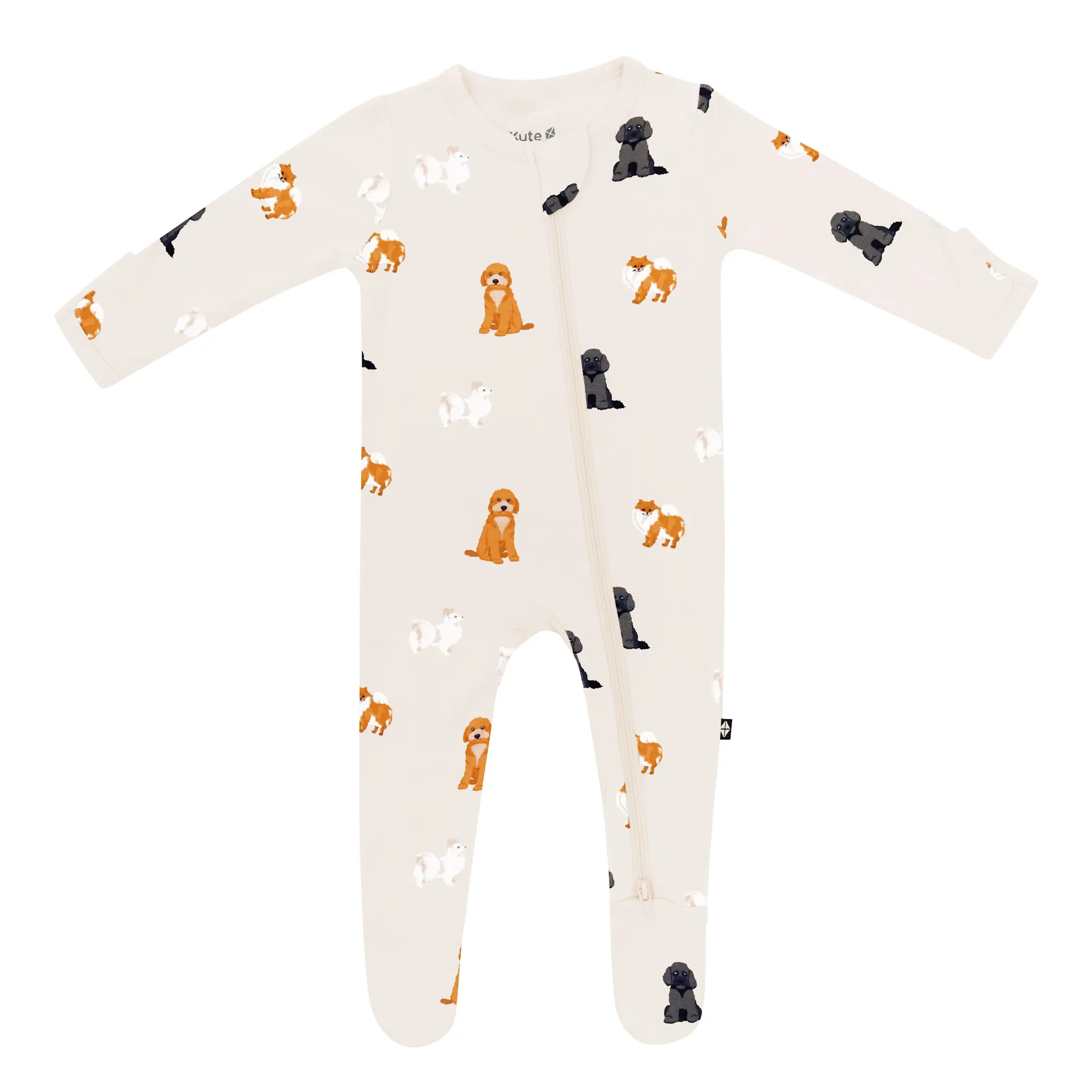 Kyte Zipper Footie - Fluffy Dog 6-12M