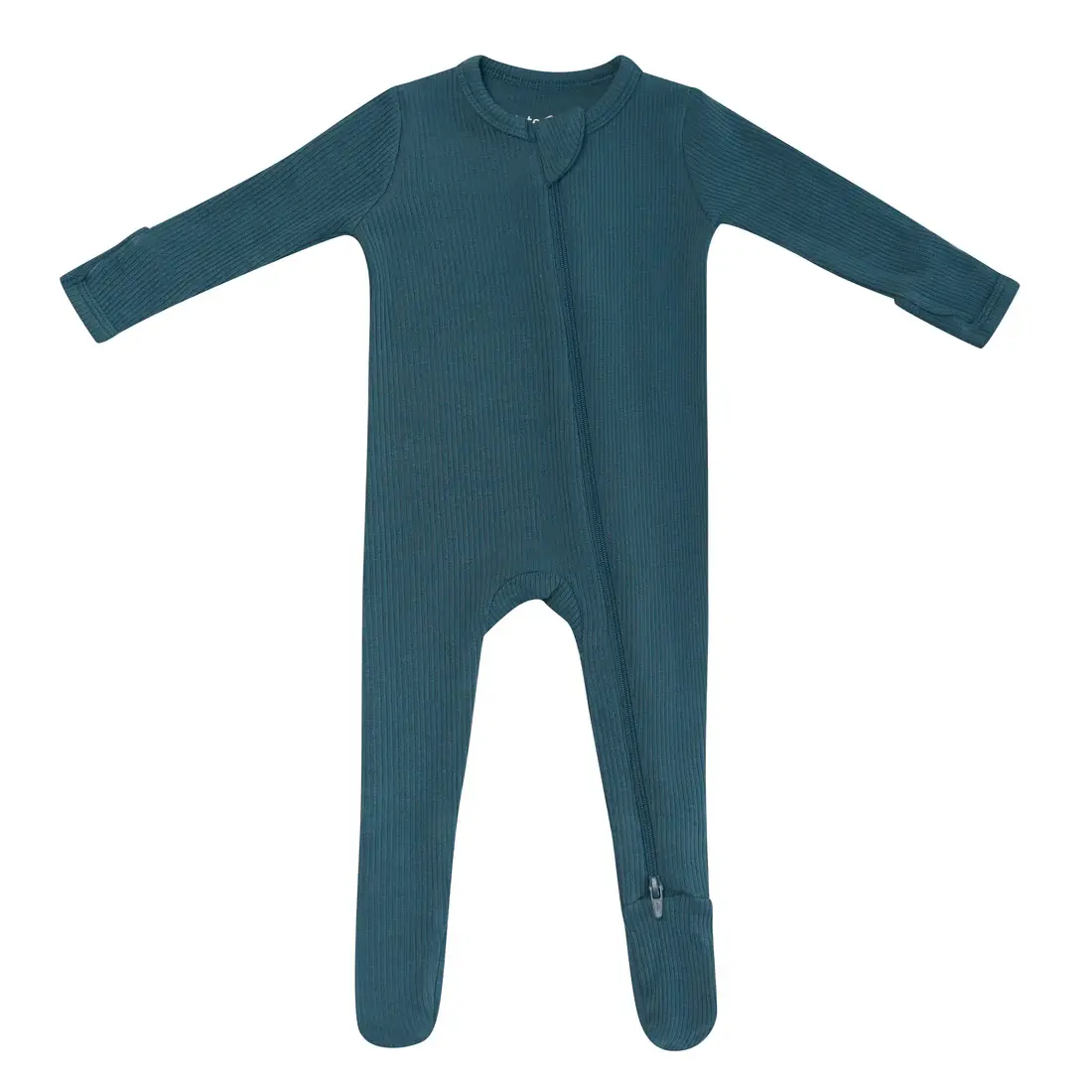 Kyte Rib Zipper Footie - Atlantic 0-3M