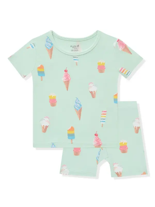 Kyte Short Sleeve Pajama Set - Mint Ice Cream