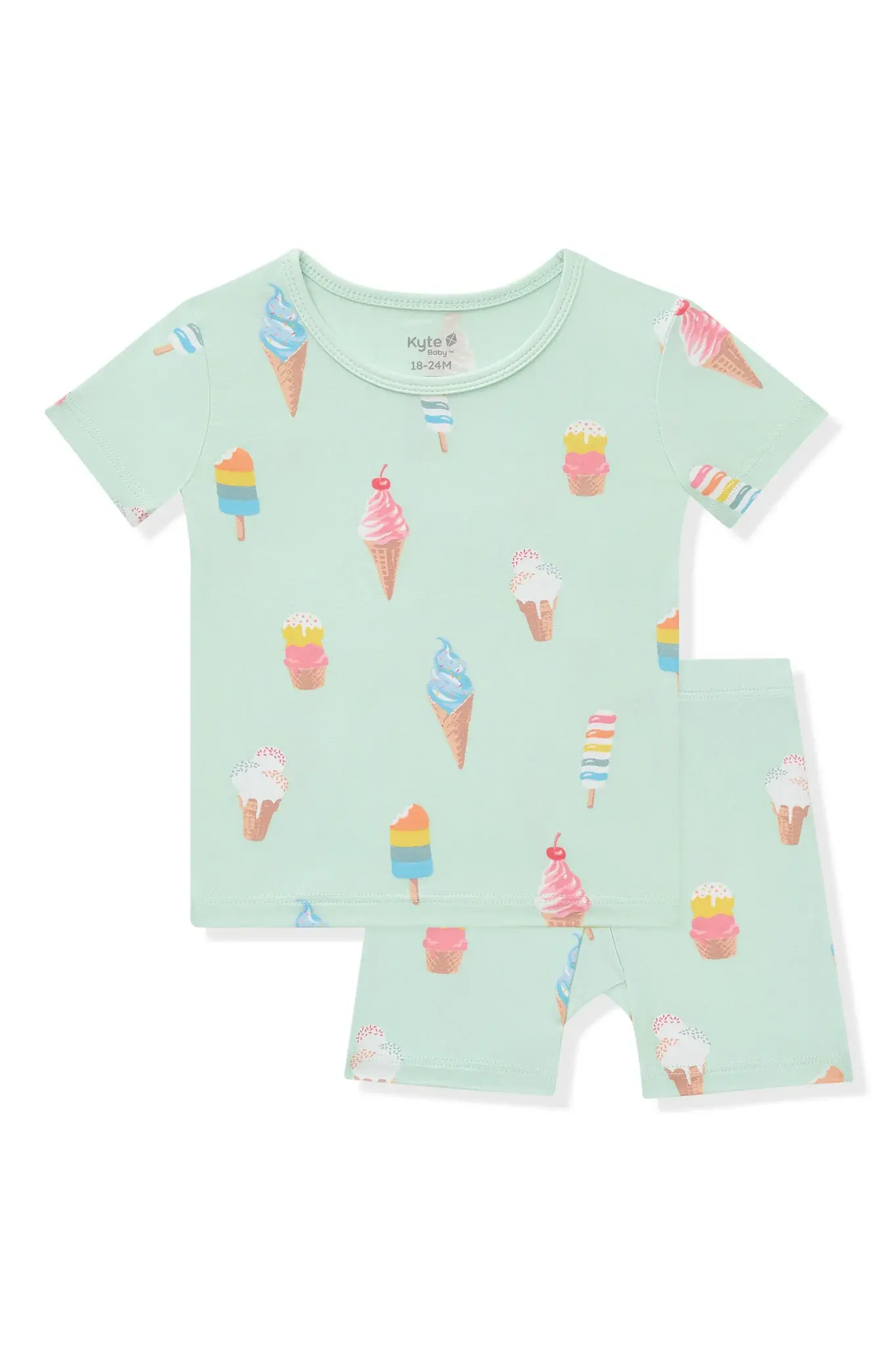 Kyte Short Sleeve Pajama Set - Mint Ice Cream