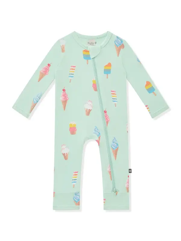 Kyte Zipper Romper - Mint Ice Cream