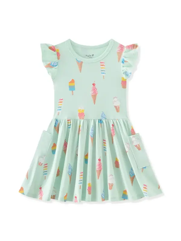 Kyte Pocket Dress - Mint Ice Cream