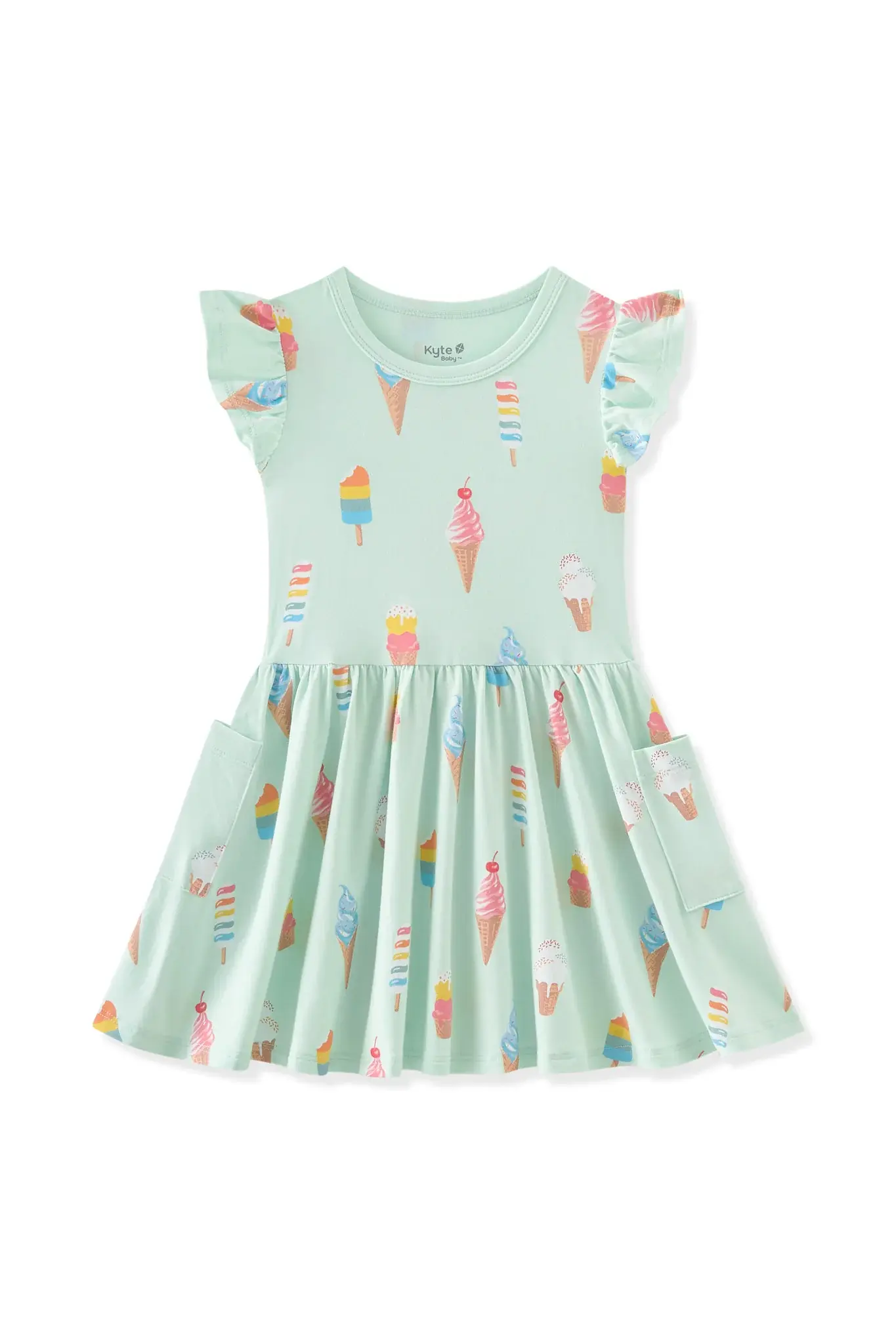 Kyte Pocket Dress - Mint Ice Cream