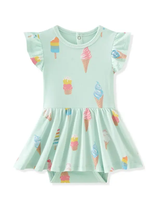 Kyte Bodysuit Dress - Mint Ice Cream