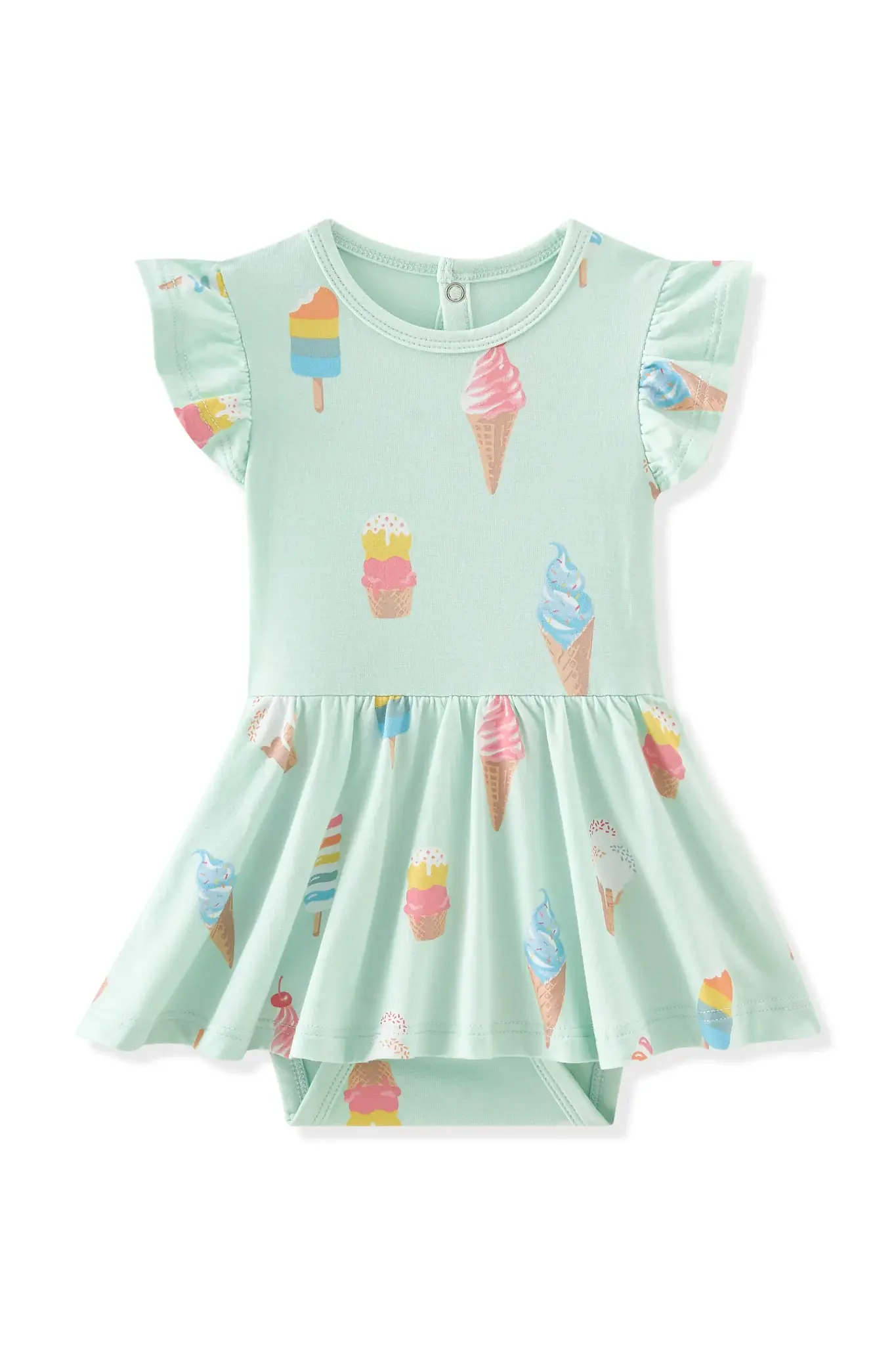 Kyte Bodysuit Dress - Mint Ice Cream