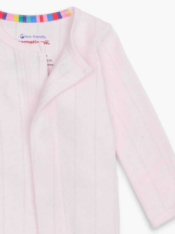 Pink Love Lines Pointelle Footie