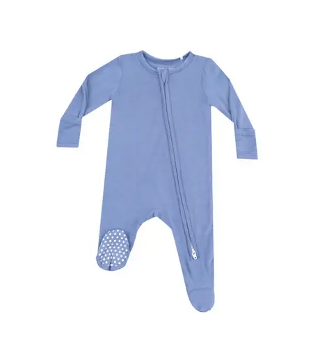 Country Blue Zipper Footie