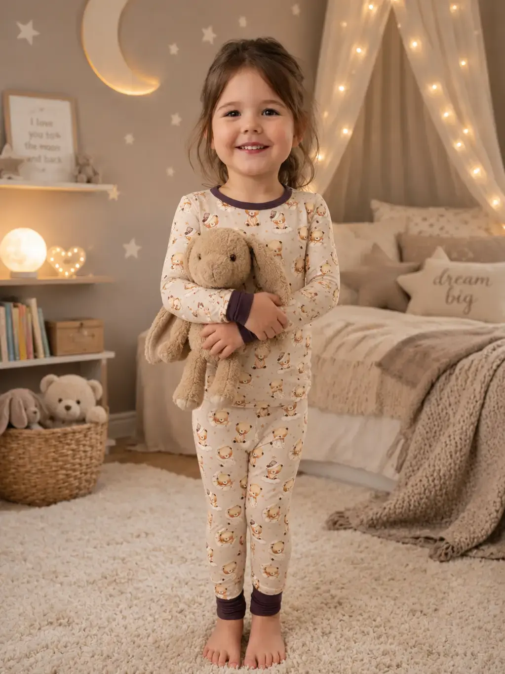 Teddy Snuggles - Long Sleeve Bamboo Pajama Set