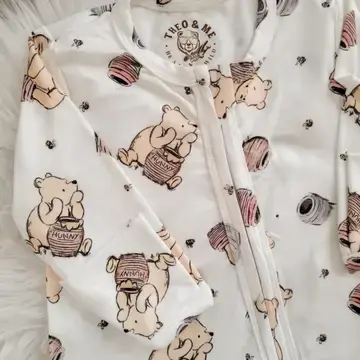 Bamboo Footie - White Pooh Bear