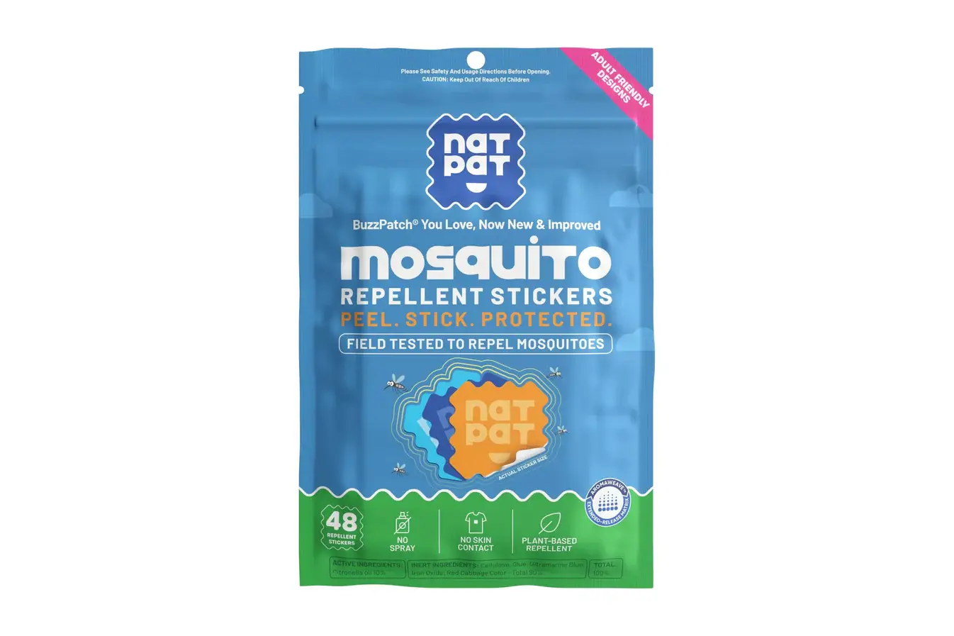 BuzzPatch Mosquito Repellent Patches - Adult