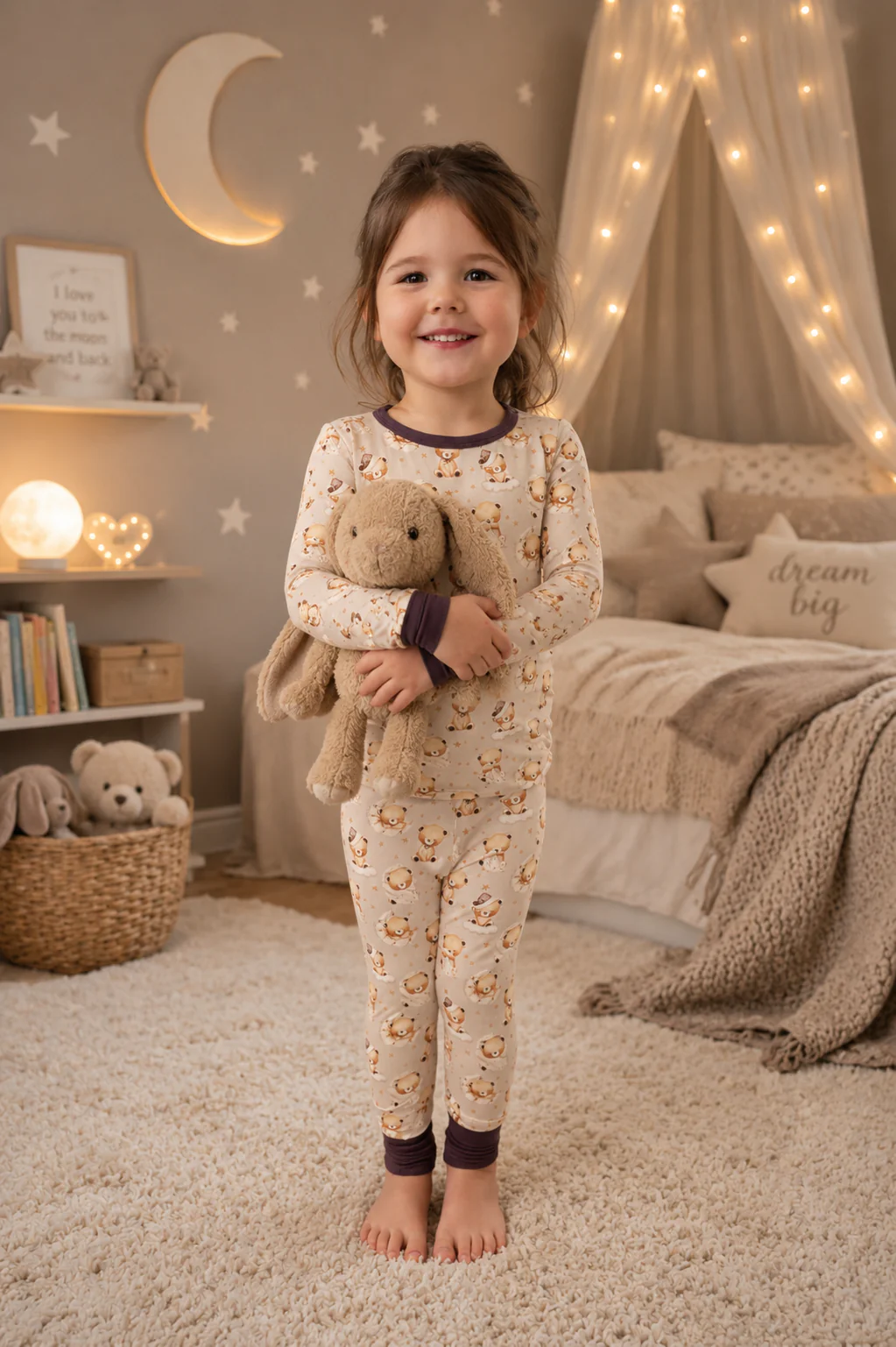 Teddy Snuggles - Long Sleeve Bamboo Pajama Set