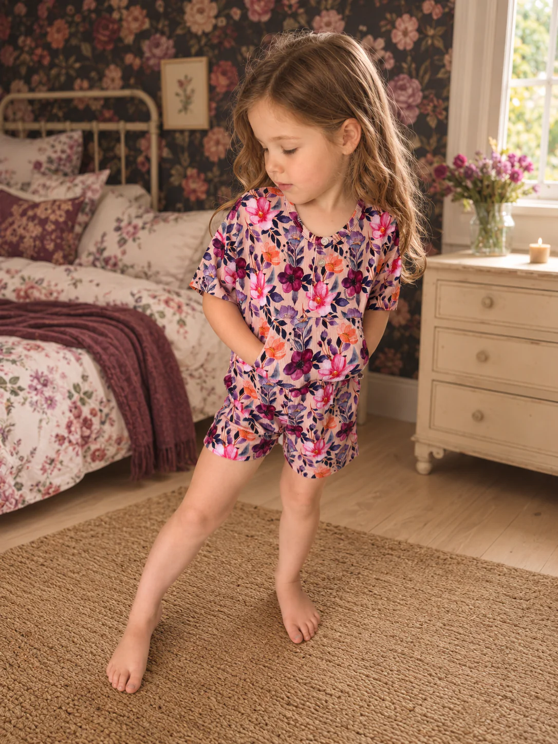 Floral Whimsy - Loungewear Shorts Sets
