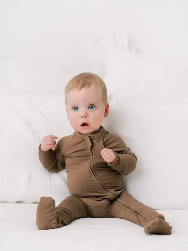 Little Lott Clothing Co. Bamboo Footie - Coca Mocha