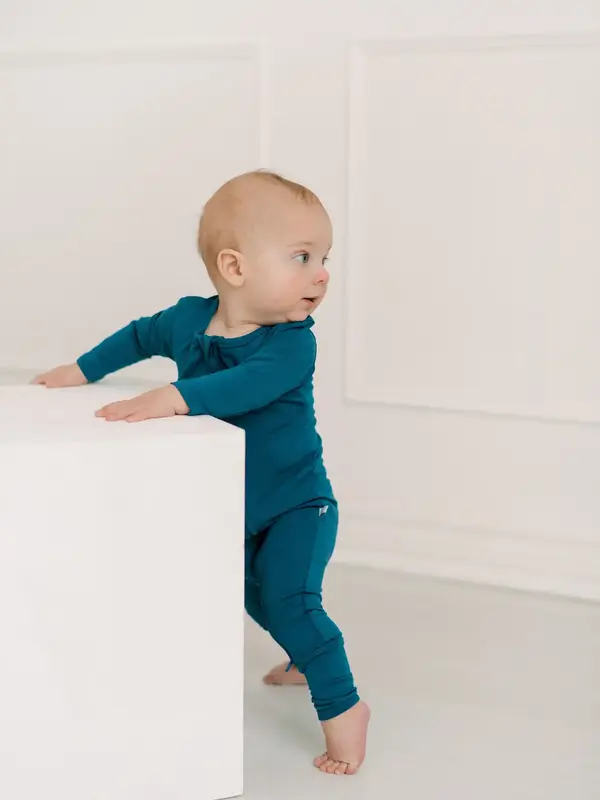 Little Lott Clothing Co. Bamboo Romper - Blue Coral