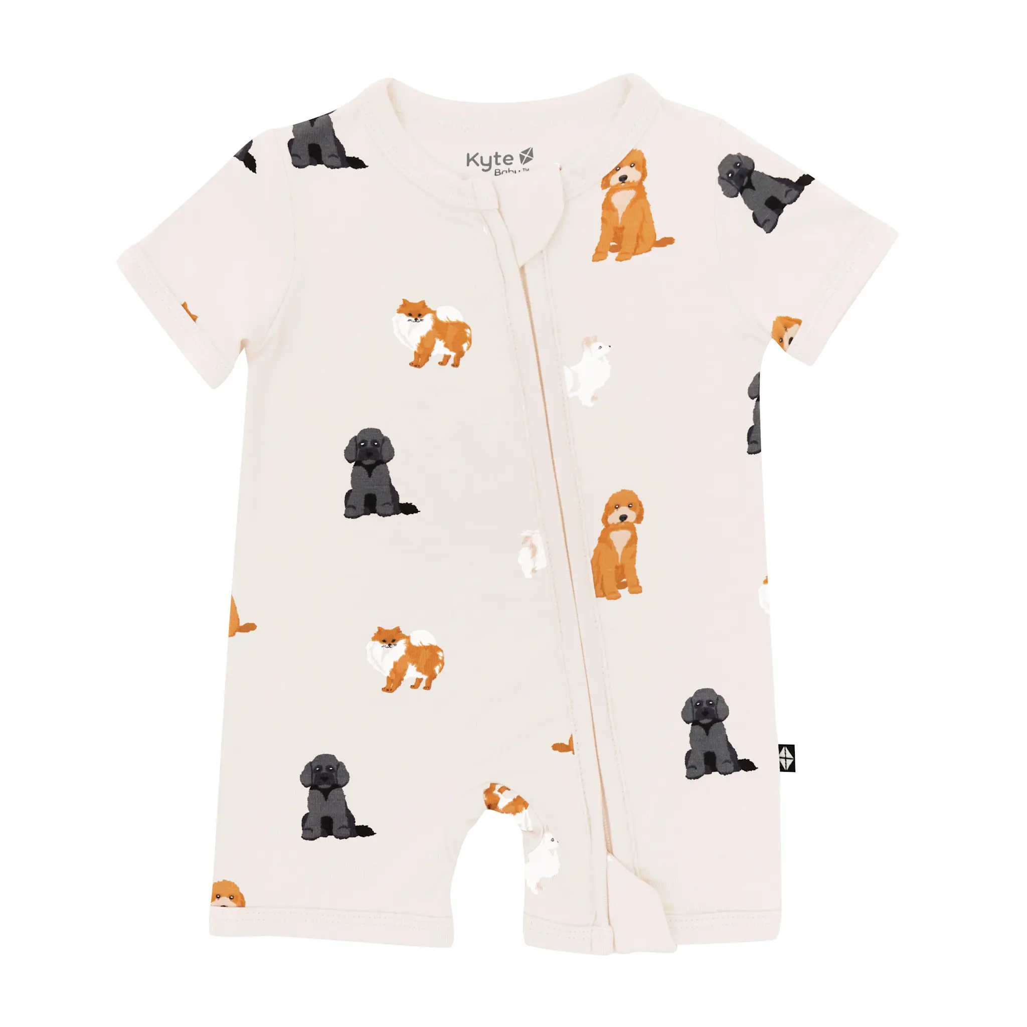 Kyte Zipper Shortall Romper - Fluffy Dog