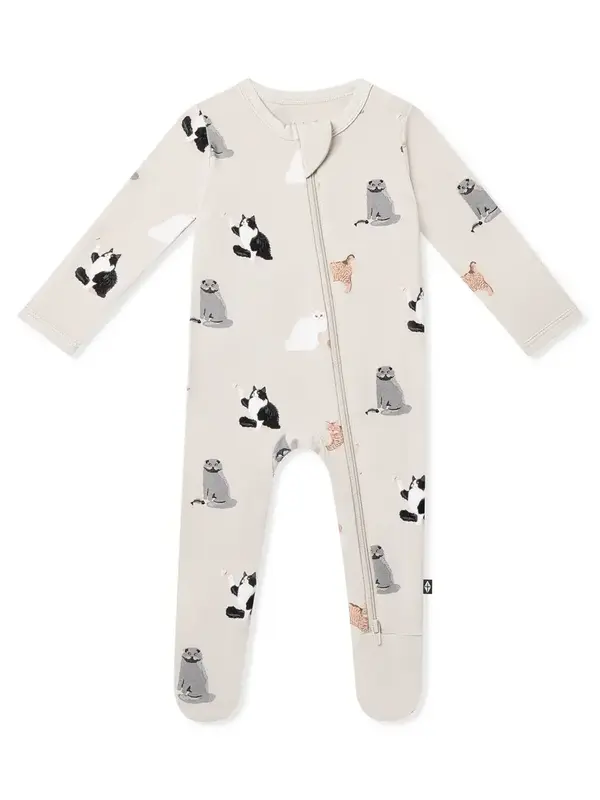 Kyte Zipper Footie - Fluffy Cat