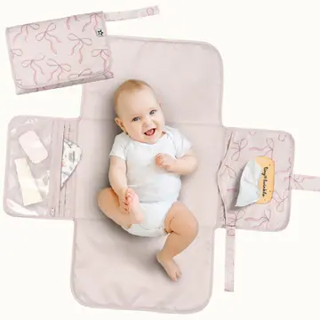 Portable Diaper Changing Pad - Bows