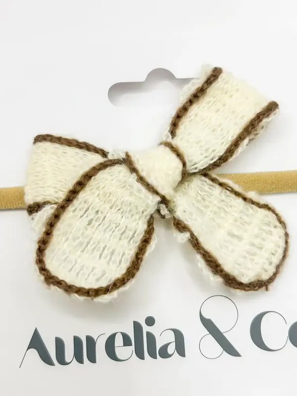 Aurelia & Co. Baby Cream Knit Baby Bow