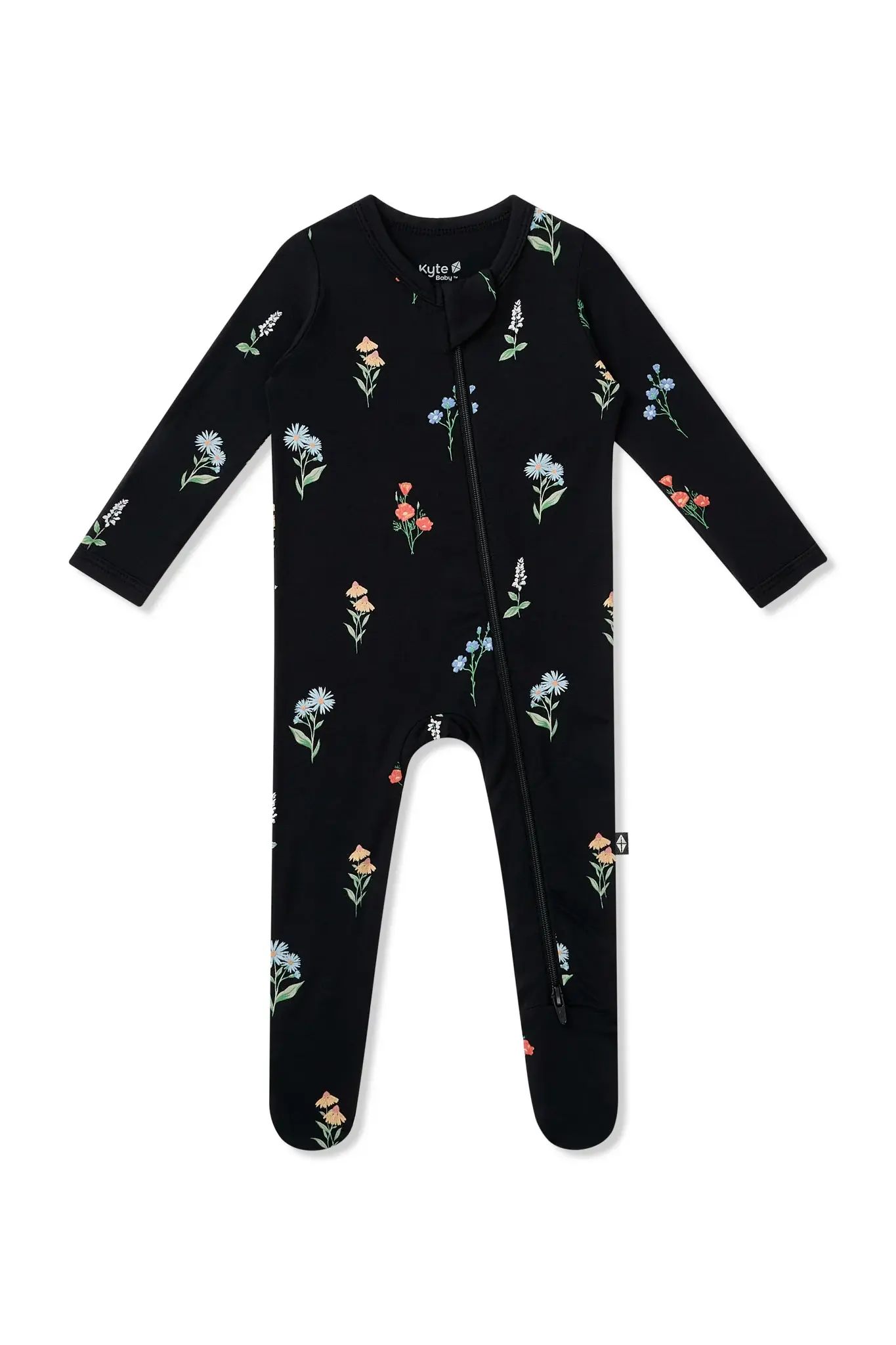 Kyte Zipper Footie - Midnight Wildflower