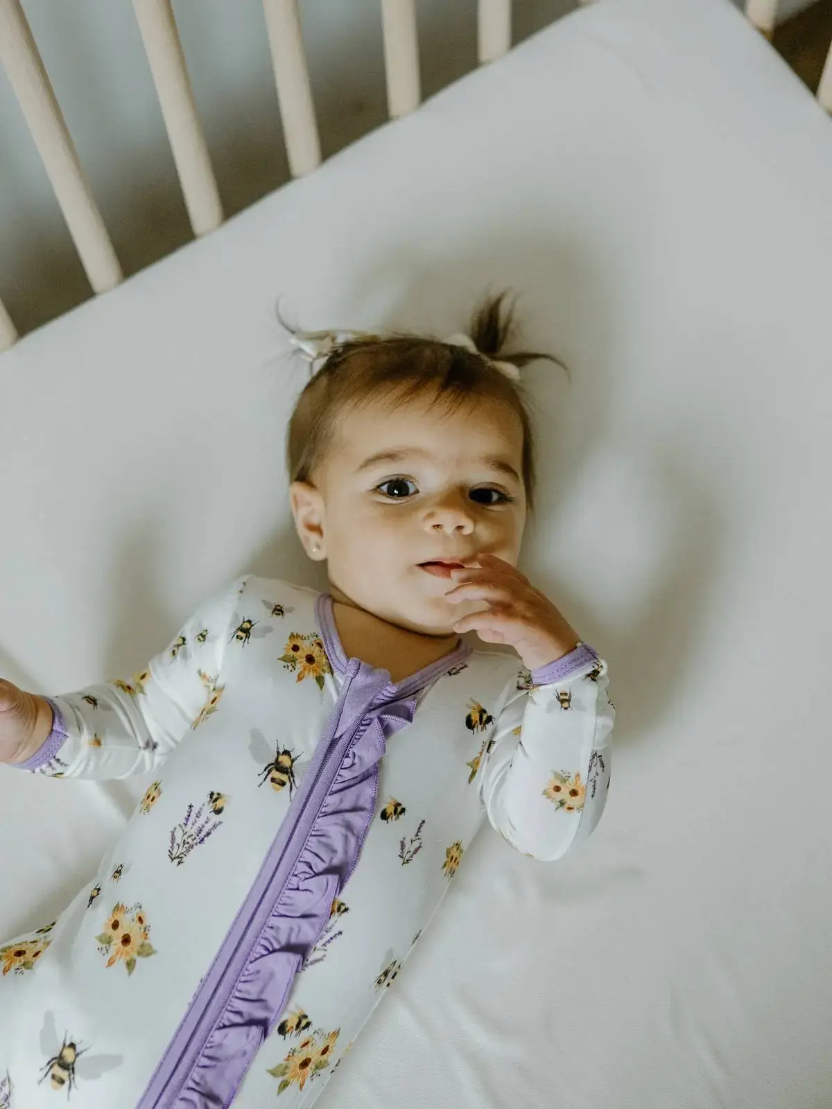 Keepsake Footed Ruffle Sleeper- Spring Bee