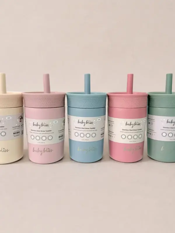 Baby Bliss Stainless Steel Straw Tumbler