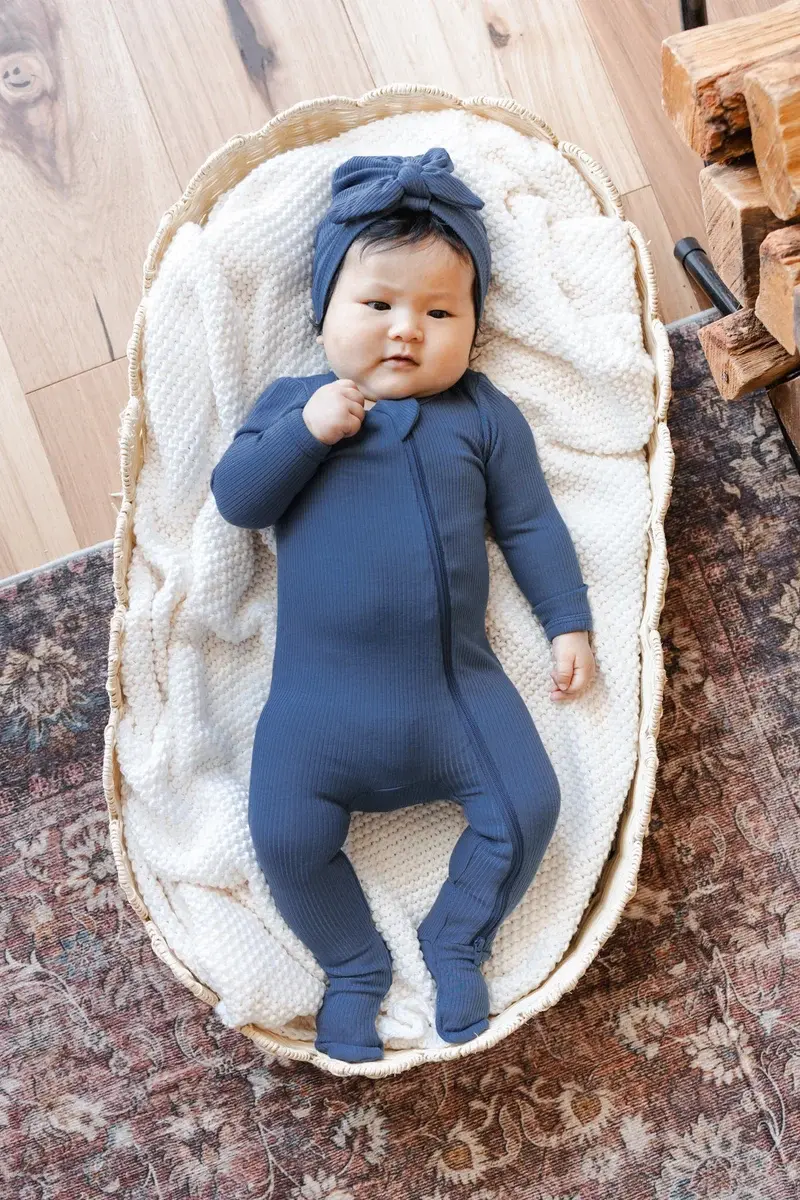 Kyte Rib Zipper Footie - Oxford