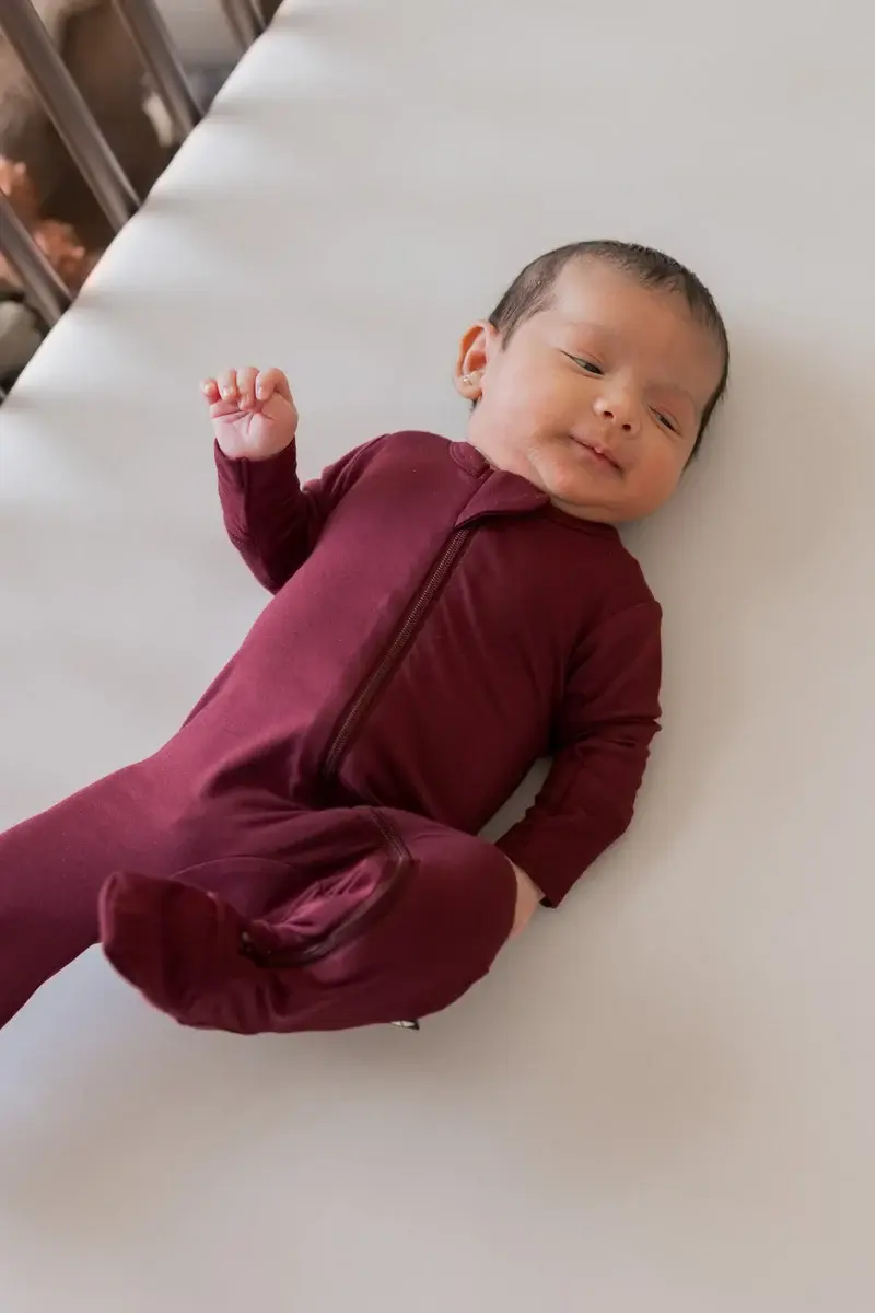 Kyte Zipper Footie - Burgundy