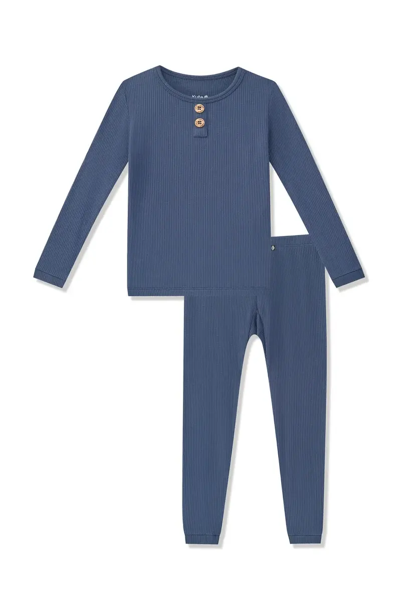 Kyte Rib Henley Set - Oxford