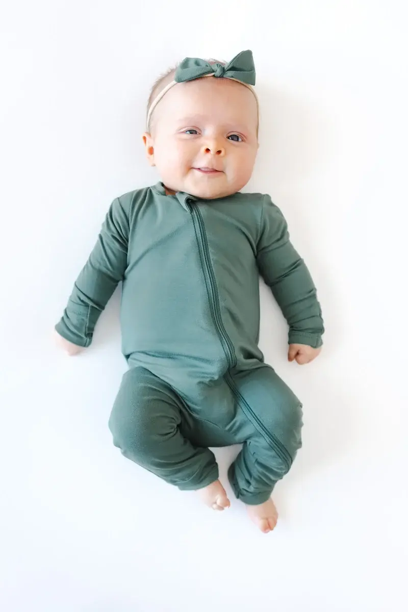 Kyte Zipper Romper - Pine