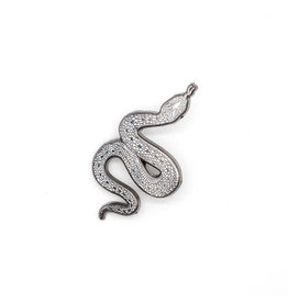 Enamel Pin White/Silver Snake Enamel Pin