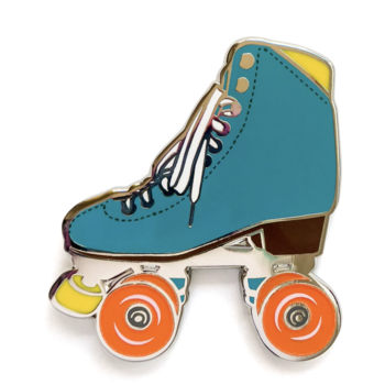 Enamel Pin Teal Roller Skate Enamel Pin