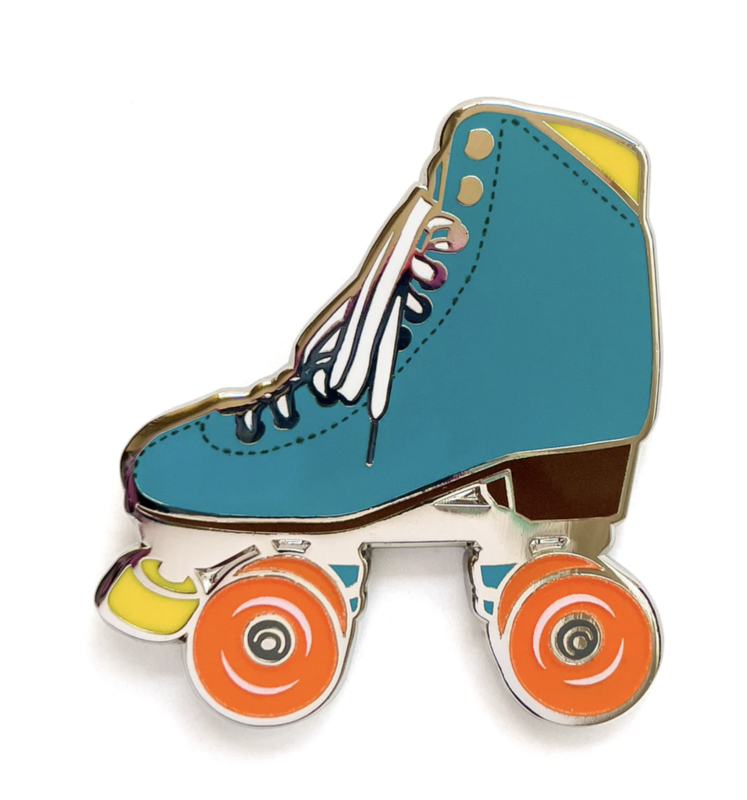 Enamel Pin Teal Roller Skate Enamel Pin