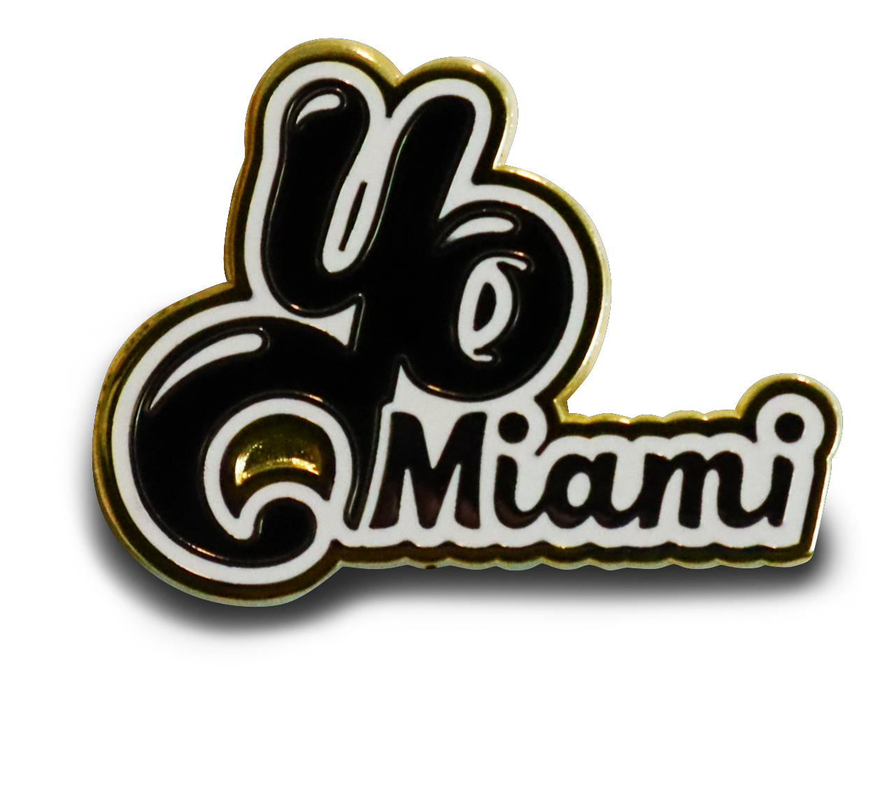 Enamel Pin Yo Miami Enamel Pin (Black/Gold)