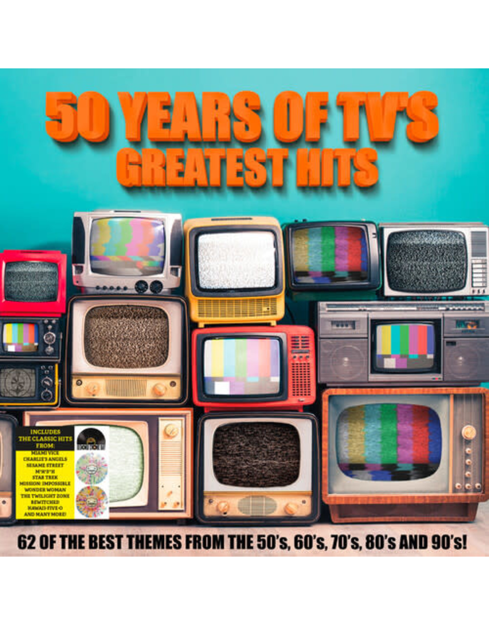 New Vinyl Various - 50 Years of TV's Greatest Hits (RSD Exclusive, Yellow, Red, Green, Blue) 2LP