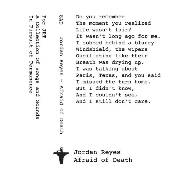New Cassette Jordan Reyes - Afraid Of Death CS