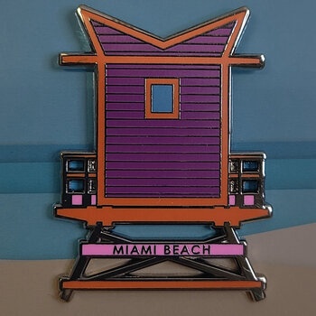 Enamel Pin Yo Miami Purple Lifeguard Tower Enamel Pin