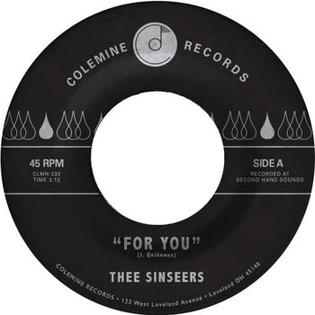 New Vinyl Thee Sinseers - For You b/w Si LlorarÃ¡s (Clear Sea Blue) 7"