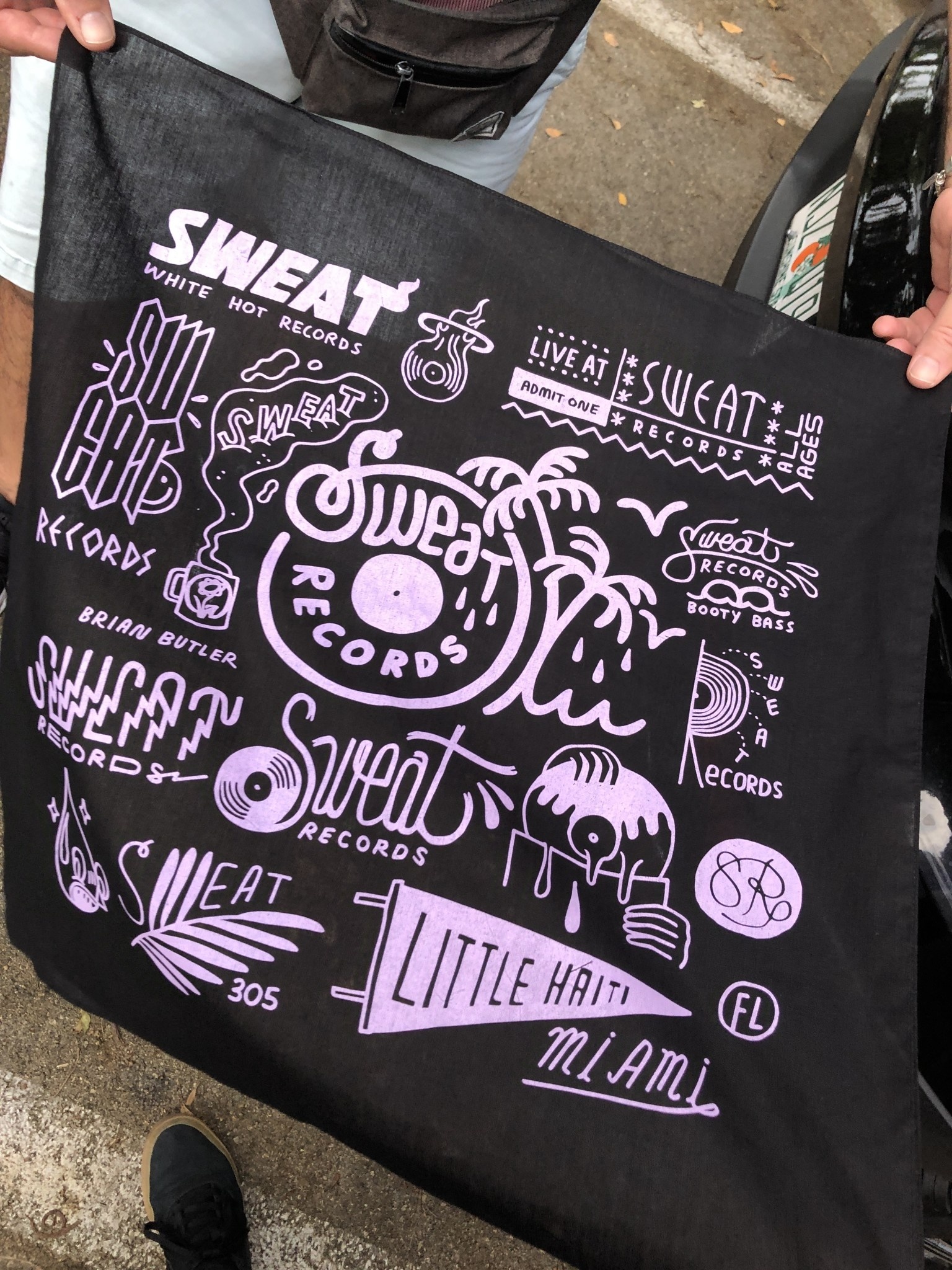 Sweat Records "Logo Sheet" Bandana - Lilac