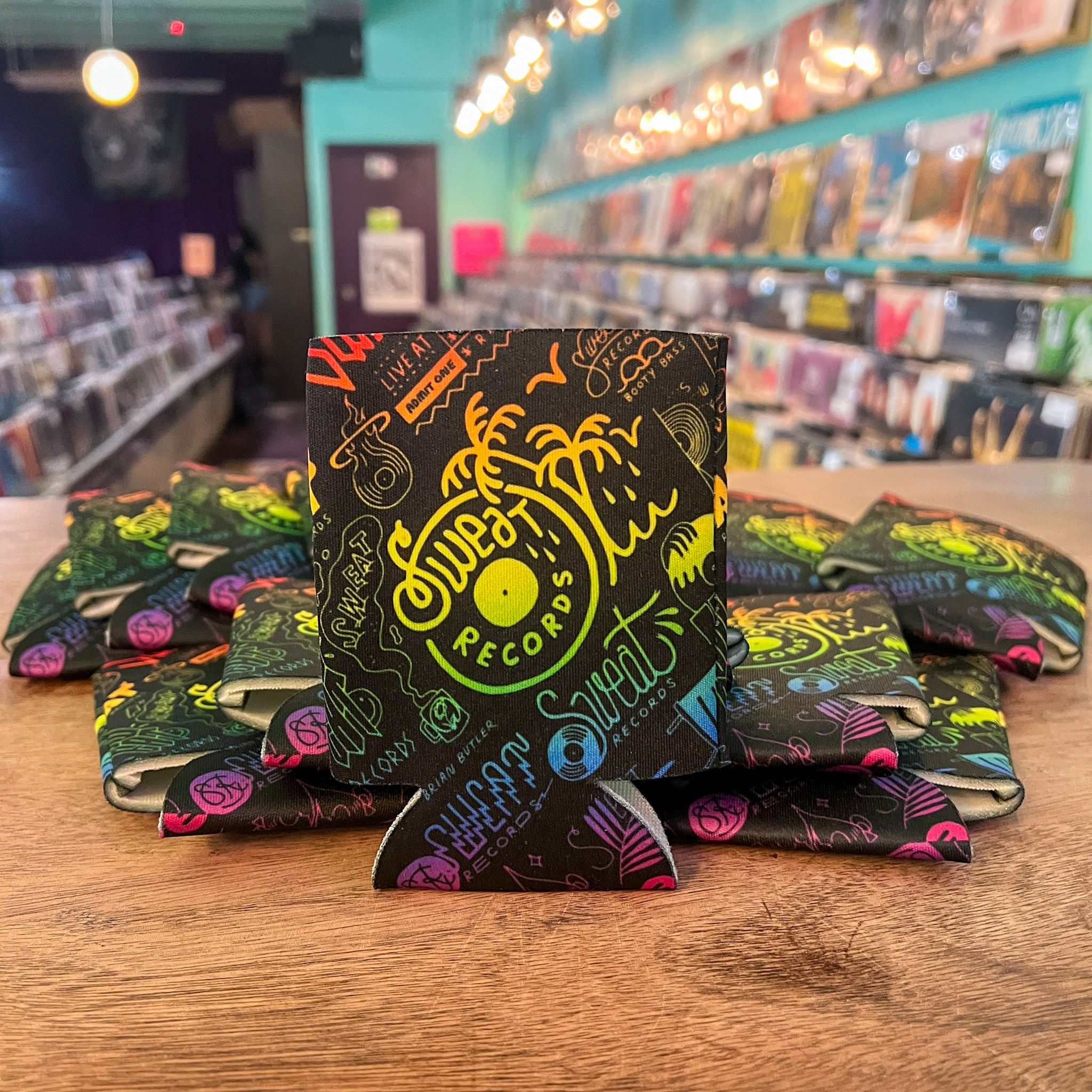 Sweat Records Rainbow Can Cooler