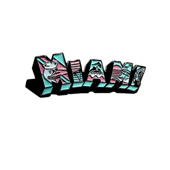 Enamel Pin Better In Miami Pink Blue Enamel Pin