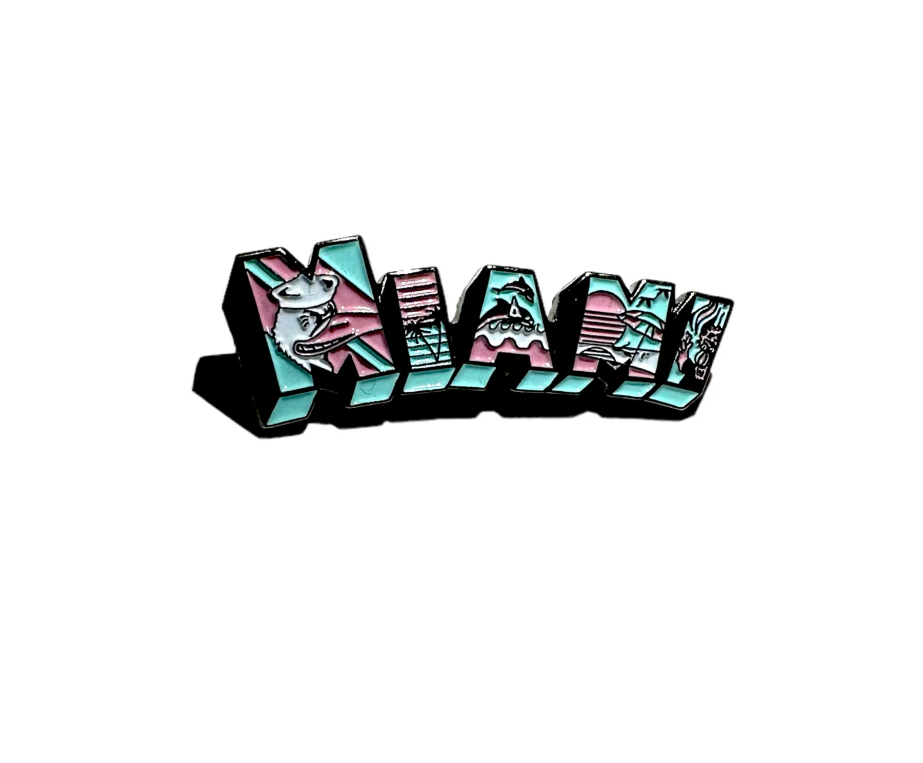 Enamel Pin Better In Miami Pink Blue Enamel Pin